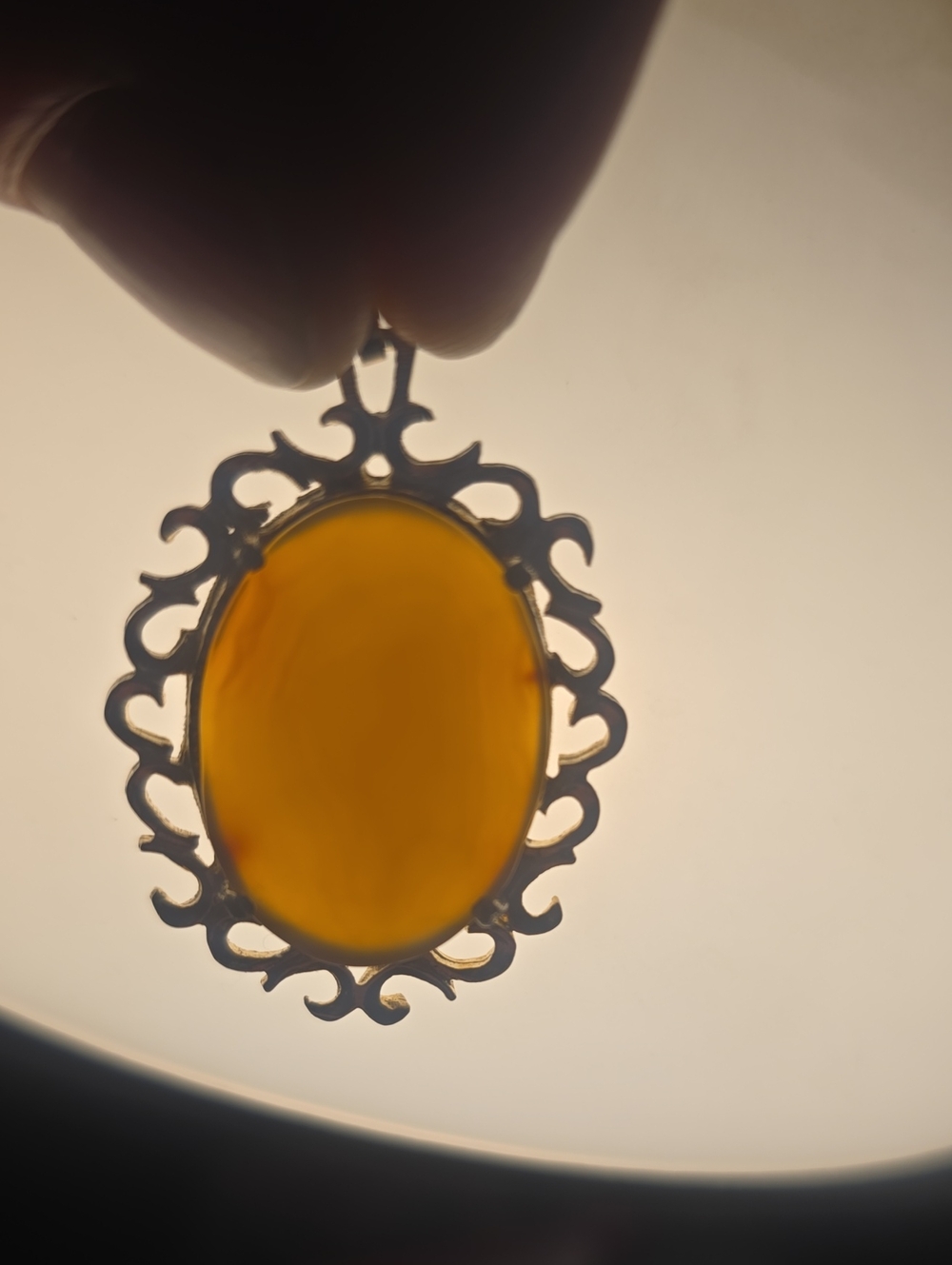 Gold-Tone Carnellion Oval Pendant - Elegant Women’s Jewelry
